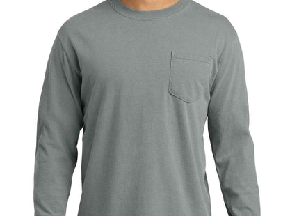 COMFORT COLORS Heavyweight Ring Spun Long Sleeve Pocket Tee 4410 Granite