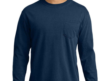 COMFORT COLORS Heavyweight Ring Spun Long Sleeve Pocket Tee 4410 True Navy