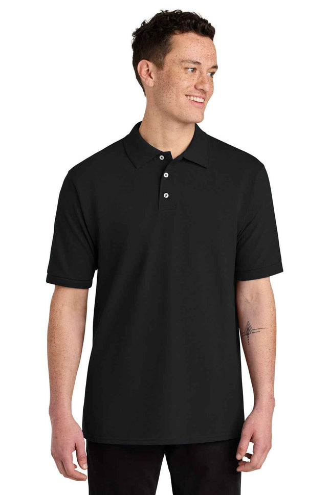 Jerzees Unisex Premium Ring Spun Cotton Pique Sport Shirt 443M Black