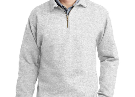 Jerzees Super Sweats NuBlend 1/4Zip Sweatshirt with Cadet Collar 4528M Ash