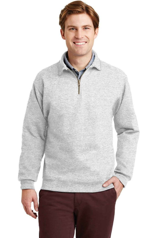 Jerzees Super Sweats NuBlend 1/4Zip Sweatshirt with Cadet Collar 4528M Ash