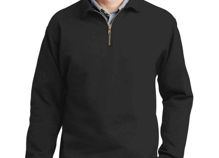 Jerzees Super Sweats NuBlend 1/4Zip Sweatshirt with Cadet Collar 4528M Black