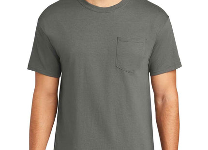 Gildan Heavy Cotton 100% Cotton Pocket T Shirt 5300 Charcoal