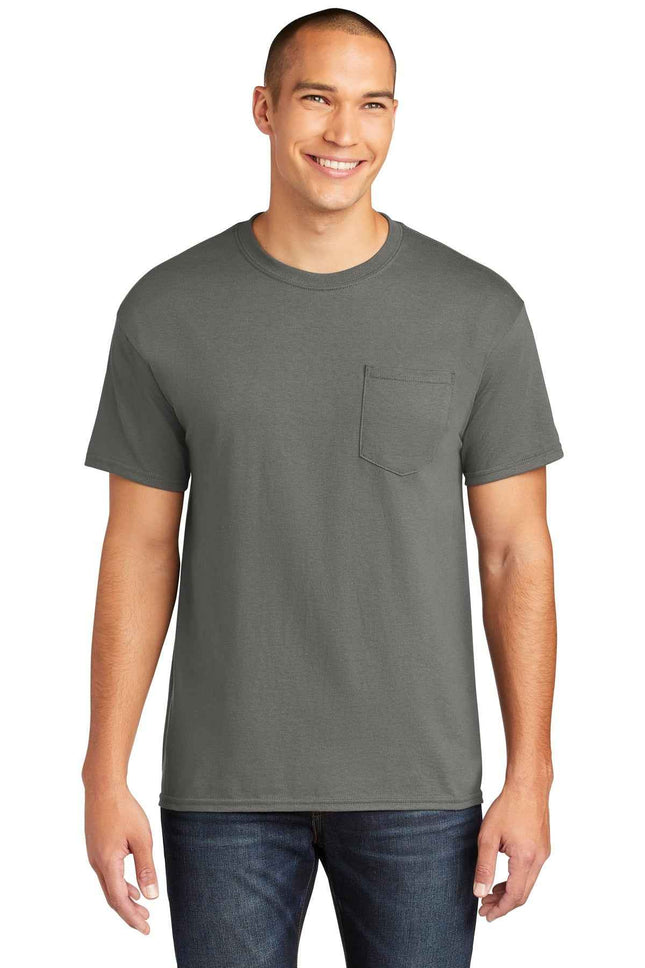 Gildan Heavy Cotton 100% Cotton Pocket T Shirt 5300 Charcoal
