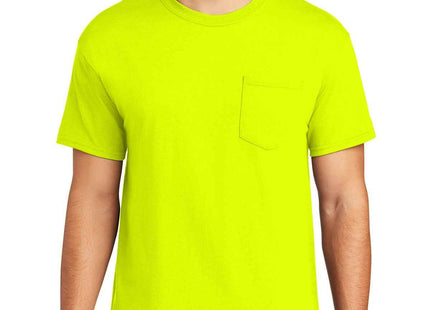 Gildan Heavy Cotton 100% Cotton Pocket T Shirt 5300 Safety Green