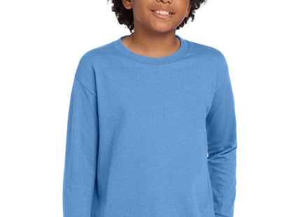 Gildan Youth Heavy Cotton 100% Cotton Long Sleeve T Shirt 5400B Carolina Blue