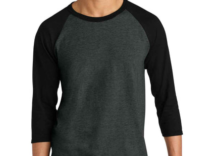Jerzees Unisex Premium Blend Combed Ring Spun 3/4Sleeve Raglan 560R Black Ink Heather Black Ink