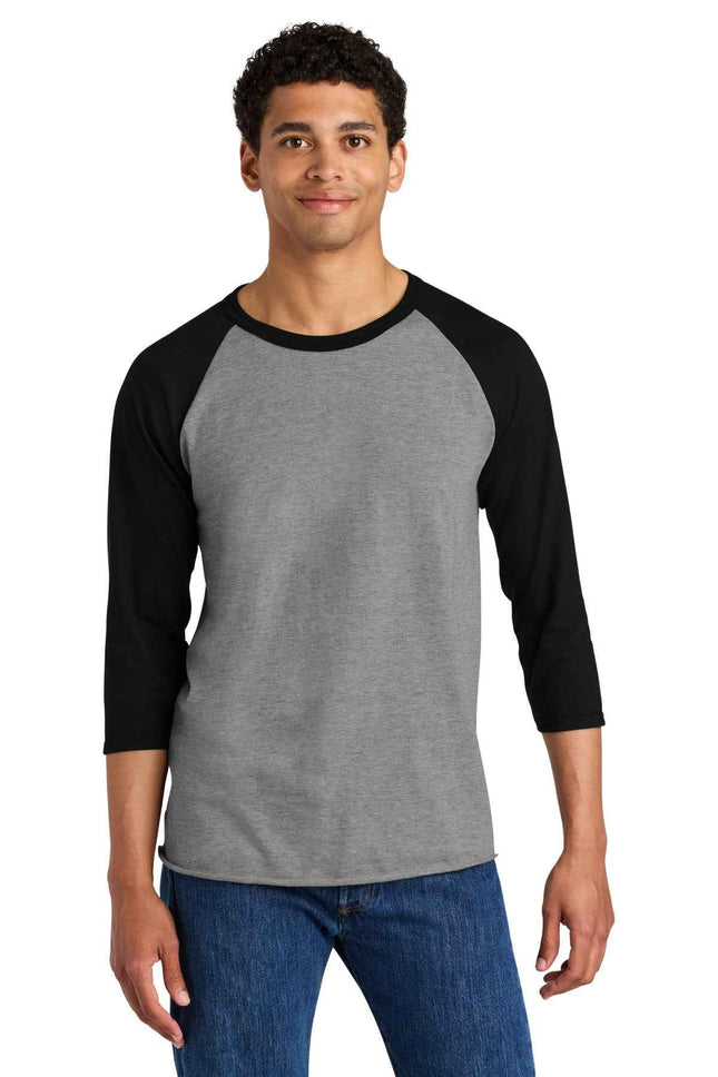 Jerzees Unisex Premium Blend Combed Ring Spun 3/4Sleeve Raglan 560R Oxford Black Ink