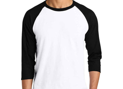 Jerzees Unisex Premium Blend Combed Ring Spun 3/4Sleeve Raglan 560R White Black Ink