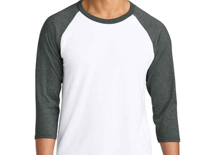 Jerzees Unisex Premium Blend Combed Ring Spun 3/4Sleeve Raglan 560R White Charcoal Heather