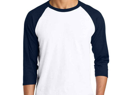 Jerzees Unisex Premium Blend Combed Ring Spun 3/4Sleeve Raglan 560R White J. Navy