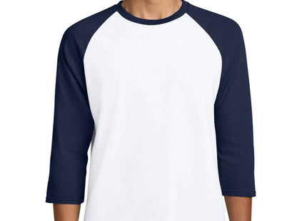 Gildan Heavy Cotton™ 3/4Sleeve Raglan T Shirt 5700 White Navy