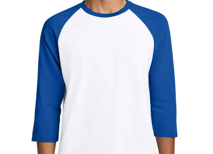 Gildan Heavy Cotton™ 3/4Sleeve Raglan T Shirt 5700 White Royal