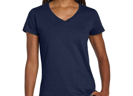 Gildan Women's Heavy Cotton 100% Cotton VNeck T Shirt 5V00L Navy
