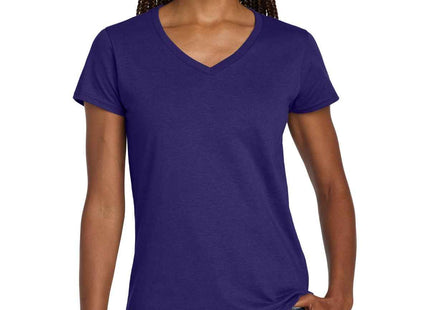Gildan Women's Heavy Cotton 100% Cotton VNeck T Shirt 5V00L Purple