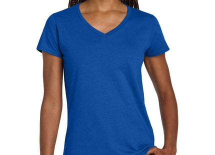 Gildan Women's Heavy Cotton 100% Cotton VNeck T Shirt 5V00L Royal
