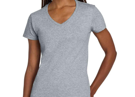 Gildan Women's Heavy Cotton 100% Cotton VNeck T Shirt 5V00L Sport Grey
