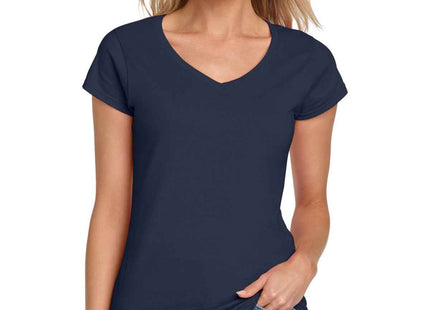Gildan Softstyle Women's Fit VNeck T Shirt 64V00L Navy