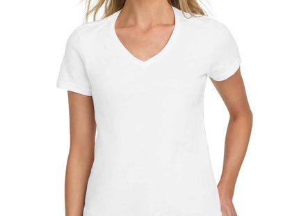 Gildan Softstyle Women's Fit VNeck T Shirt 64V00L White
