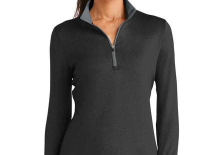Nike Women's DriFIT Stretch 1/2Zip CoverUp 779796 Black Dark Grey