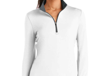 Nike Women's DriFIT Stretch 1/2Zip CoverUp 779796 White Dark Grey