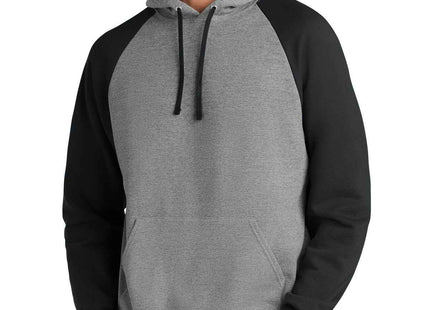 Jerzees Unisex NuBlend Colorblock Raglan Hoodie Sweatshirt 96C Oxford Black