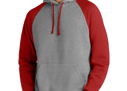 Jerzees Unisex NuBlend Colorblock Raglan Hoodie Sweatshirt 96C Oxford True Red
