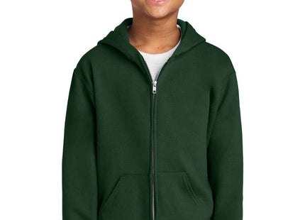Jerzees Youth NuBlend FullZip Hooded Sweatshirt 993B Forest Green