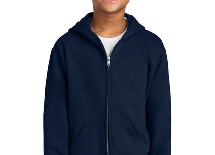 Jerzees Youth NuBlend FullZip Hooded Sweatshirt 993B J. Navy