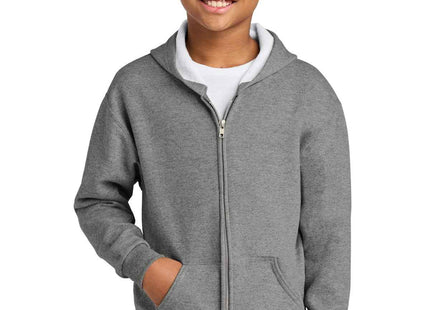 Jerzees Youth NuBlend FullZip Hooded Sweatshirt 993B Oxford