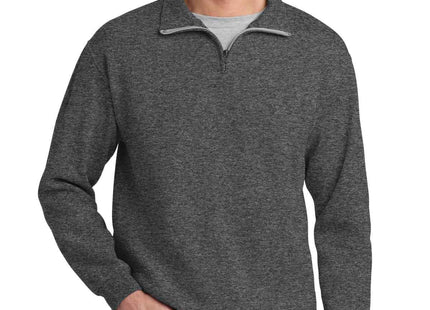 Jerzees NuBlend 1/4Zip Cadet Collar Sweatshirt 995M Black Heather