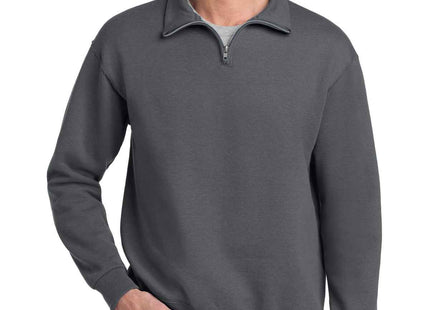 Jerzees NuBlend 1/4Zip Cadet Collar Sweatshirt 995M Charcoal Grey
