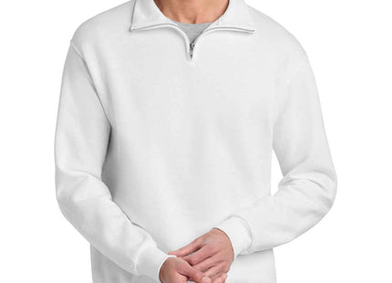 Jerzees NuBlend 1/4Zip Cadet Collar Sweatshirt 995M White