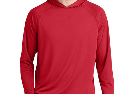 A4 Cooling Performance Long Sleeve Hooded Tee A4N3409 Scarlet