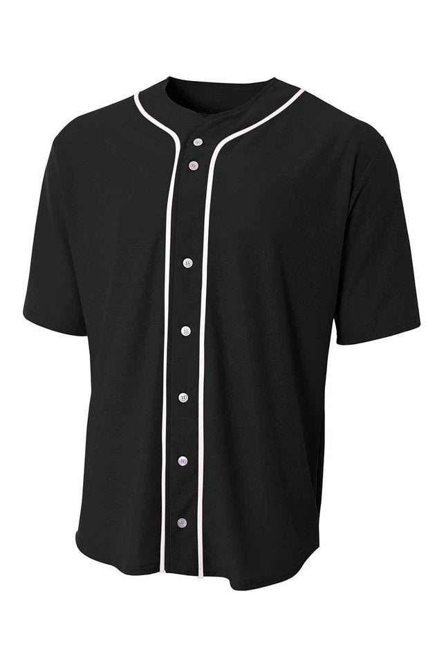 A4 Short Sleeve FullButton Baseball Top A4N4184