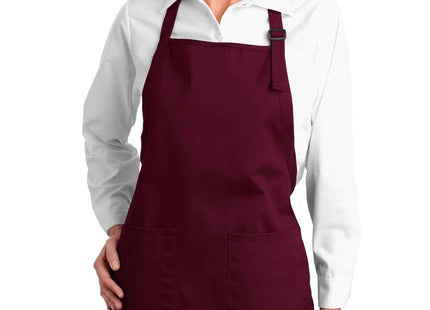 Port Authority FullLength Apron with Pockets A500 Maroon OSFA