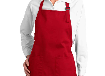Port Authority FullLength Apron with Pockets A500 Red OSFA