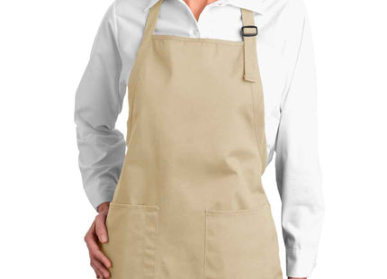 Port Authority FullLength Apron with Pockets A500 Stone OSFA