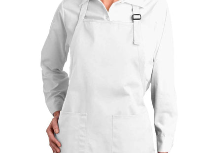 Port Authority FullLength Apron with Pockets A500 White OSFA