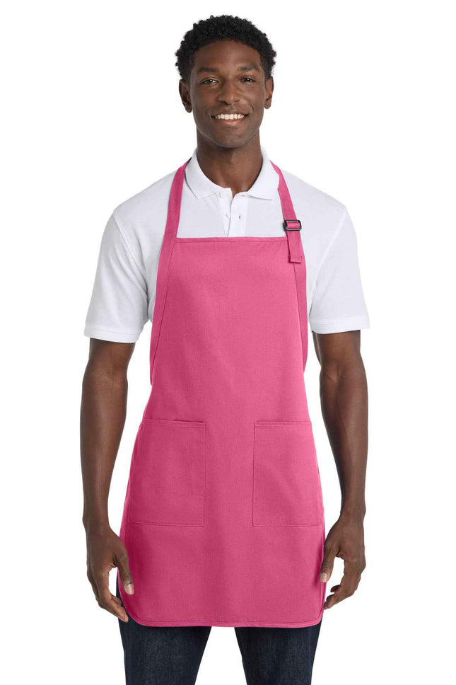 Port Authority FullLength Apron with Pockets A500 Awareness Pink OSFA