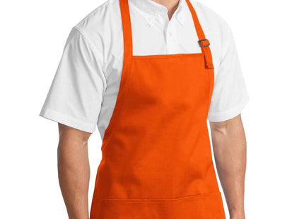 Port Authority MediumLength Apron with Pouch Pockets A510 Orange OSFA