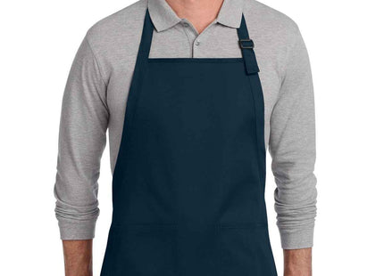 Port Authority FullLength TwoPocket Bib Apron A600 Navy OSFA