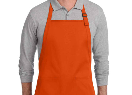 Port Authority FullLength TwoPocket Bib Apron A600 Orange OSFA