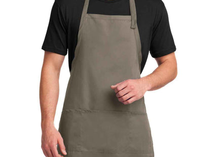 Port Authority Easy Care Extra Long Bib Apron with Stain Release A700 Khaki OSFA