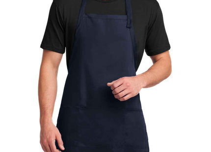 Port Authority Easy Care Extra Long Bib Apron with Stain Release A700 Navy OSFA