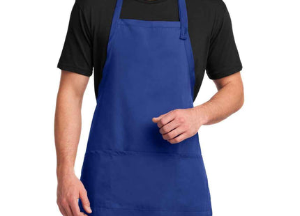 Port Authority Easy Care Extra Long Bib Apron with Stain Release A700 Royal OSFA