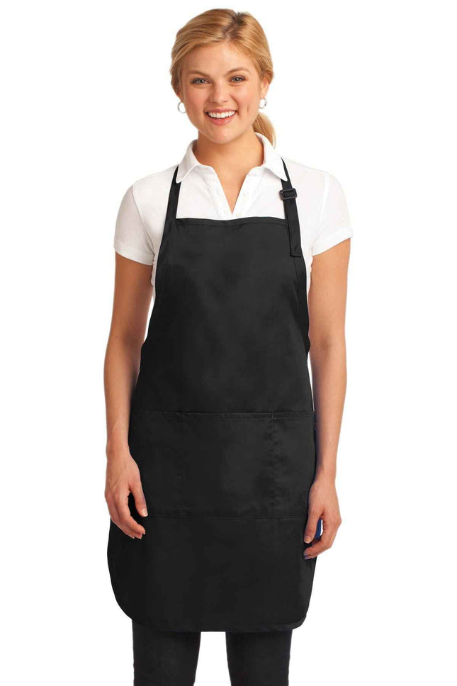 Port Authority Easy Care FullLength Apron with Stain Release A703 Black OSFA