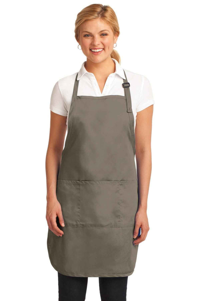 Port Authority Easy Care FullLength Apron with Stain Release A703 Khaki OSFA