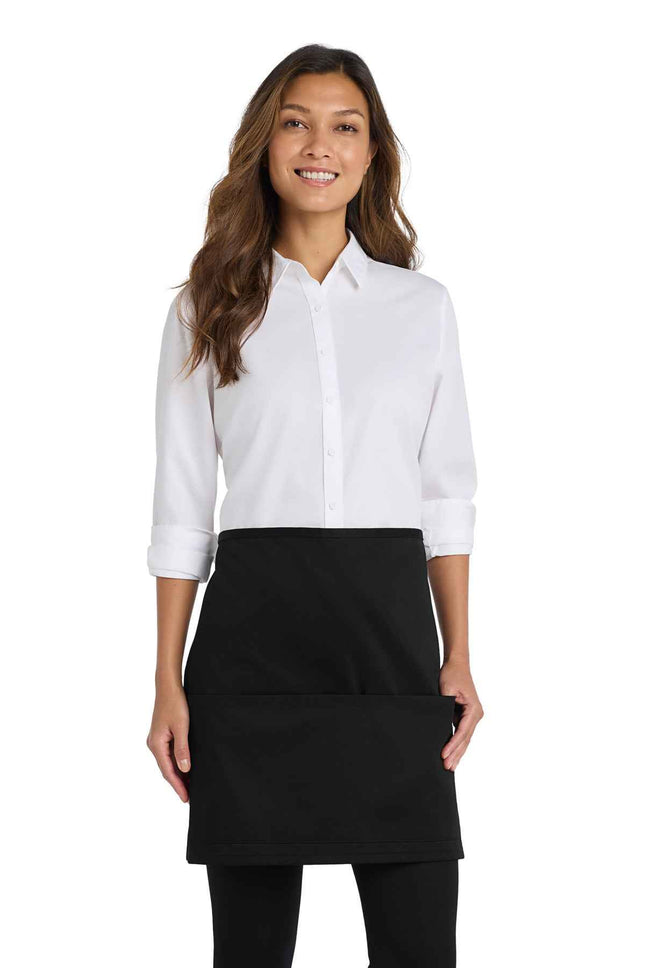 Port Authority Easy Care Half Bistro Apron with Stain Release A706 Black OSFA