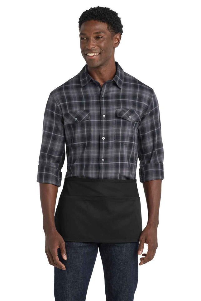 Port Authority Easy Care Reversible Waist Apron with Stain Release A707 Black OSFA